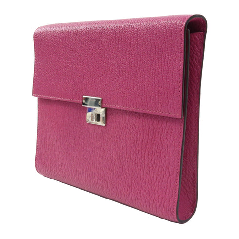 HERMES Clic 16 Shoulder Bag Chevre Leather Magnolia