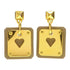HERMES Earrings Metal Gold Brown