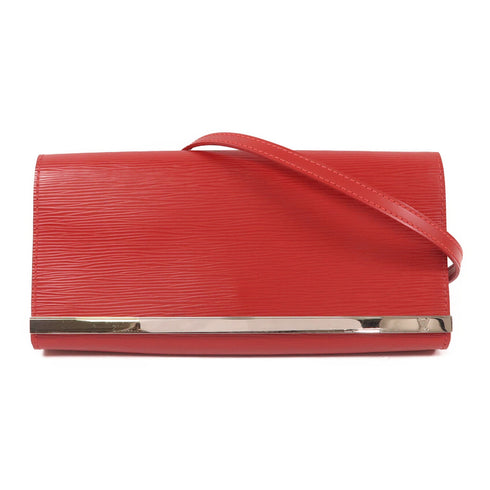 LOUIS VUITTON LV SHW Sevigne Clutch Shoulder Bag Epi Red
