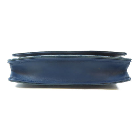 CHANEL CC Quilted GHW WOC Wallet On Chain Shoulder Bag Patent Leather Blue