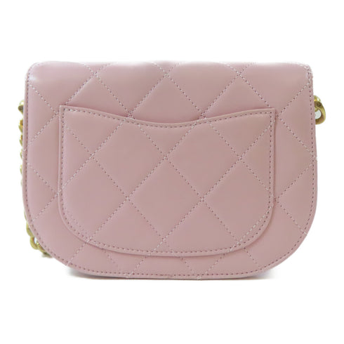 CHANEL Quilted CC GHW Shoulder Crossbody Bag Calfskin Leather Pink