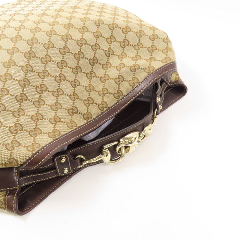 GUCCI GG GHW Shoulder Bag Canvas Brown 170014
