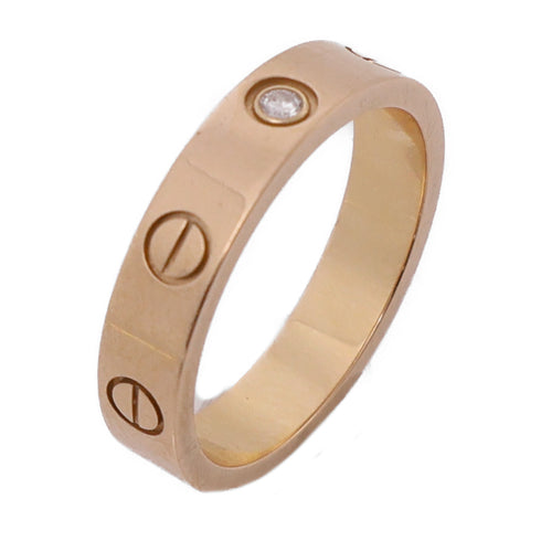 CARTIER Mini Love Ring 1 Diamond Ring 18K Pink Gold Cartier#51/US#5.5
