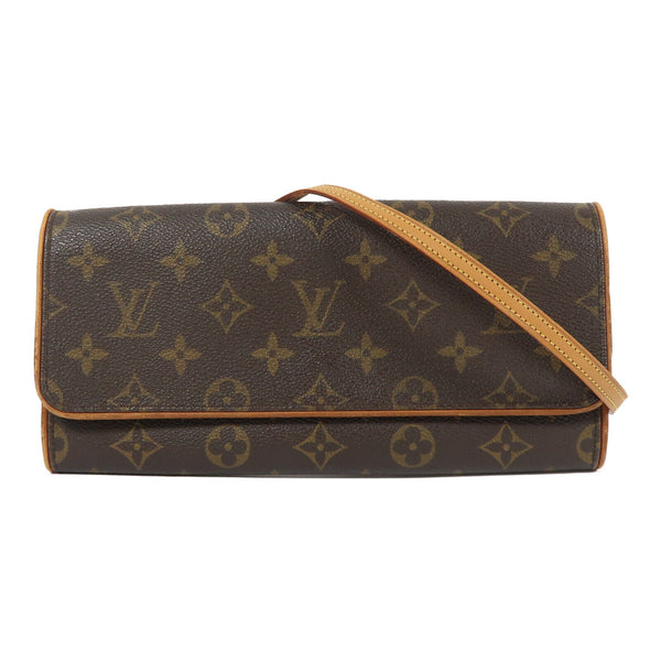 LOUIS VUITTON LV GHW Pochette Twin GM Shoulder Bag M51852 Monogram Brown v5