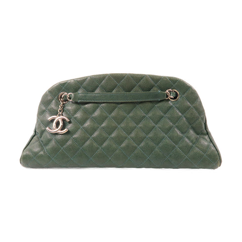 CHANEL CC SHW Chain Shoulder Bag Calfskin Leather Green v1