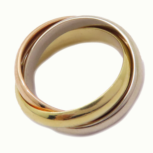 CARTIER Trinity Ring B4234200 18K Yellow White Pink Gold US#6.75 Cartier#54