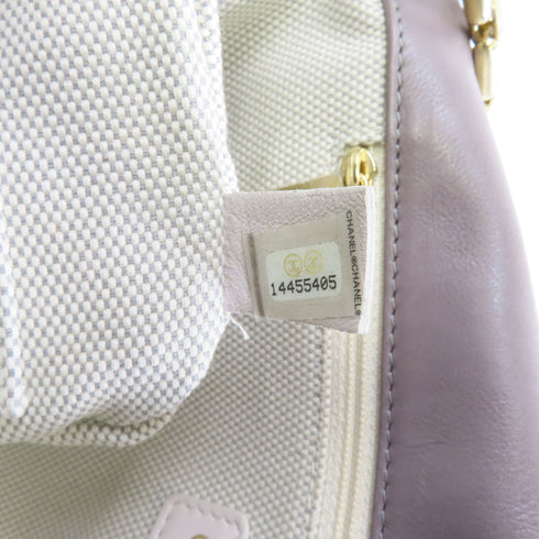 CHANEL Quilted CC GHW Shoulder Bag A50362 Calfskin Leather Gray