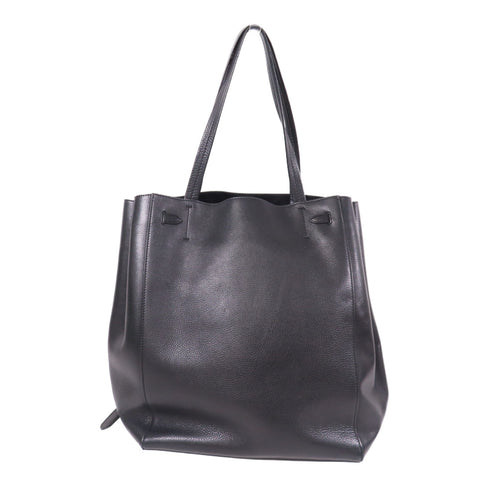 CELINE Shoulder Tote Bag Calfskin Leather Black