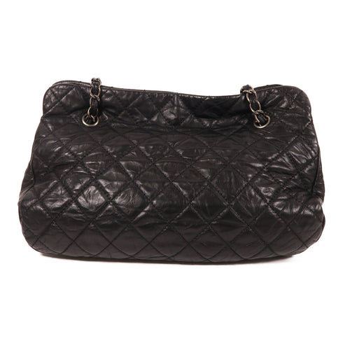 CHANEL CC SHW Chain Shoulder Bag Calfskin Leather Black v5