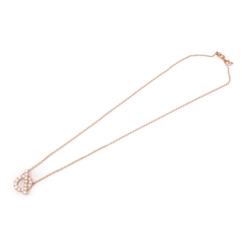 HERMES Finesse Pendant Necklace 18K Pink Gold Diamond