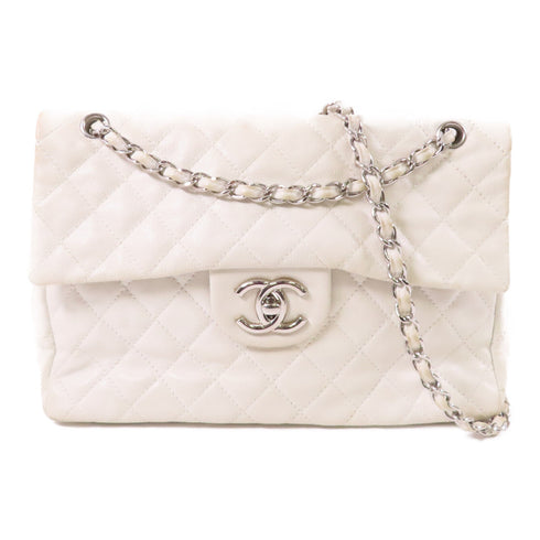 CHANEL CC SHW Chain Shoulder Bag Calfskin Leather White v1