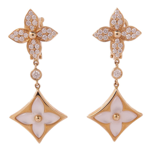 LOUIS VUITTON LV Blossom Double Star Earrings 18K Rose Gold