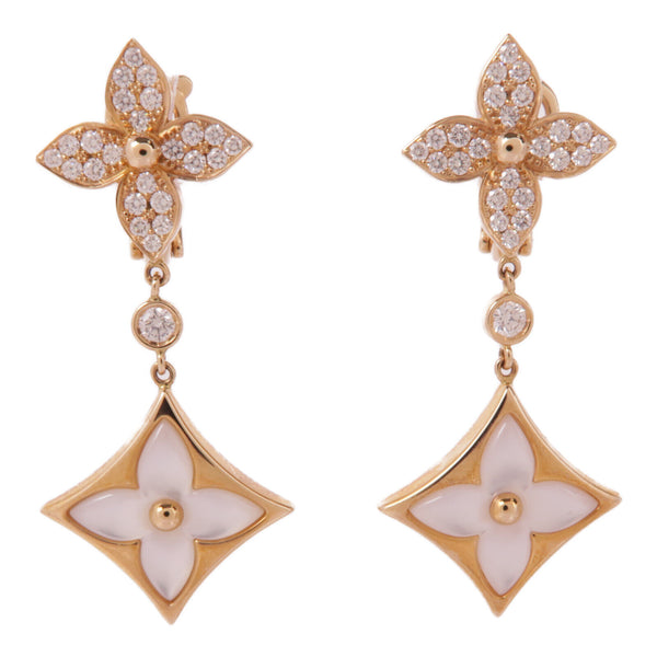 LOUIS VUITTON LV Blossom Double Star Earrings 18K Rose Gold