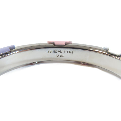 LOUIS VUITTON LV Resin Daily Monogram Bracelet H64405 Metal Silver Pink