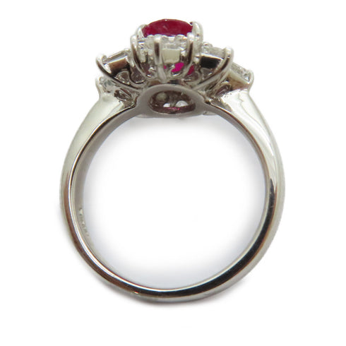 FINE JEWELRY 1.27ct Ruby 0.75ct Diamond Ring US#5.75 PT900 Platinum
