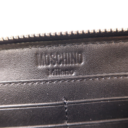 MOSCHINO SHW Zipper Long Wallet Nylon Black