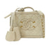 CHANEL CC GHW Vanity Case Shoulder Bag A93342 Caviar Leather White