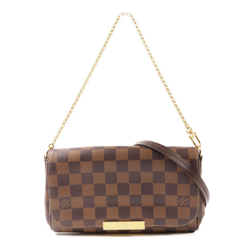 LOUIS VUITTON LV GHW Favorite PM 2Way Shoulder Bag N41276 Damier Ebene Brown