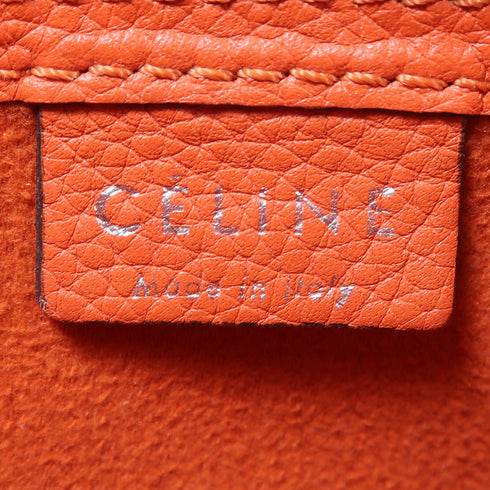 CELINE SHW Nano Luggage 2 Way Bag Calfskin Leather Red