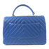 CHANEL Herringbone GHW Trendy CC 2 Way Shoulder Handbag Calfskin Leather Blue