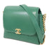 CHANEL CC GHW Chain Shoulder Bag Calfskin Leather Green v2