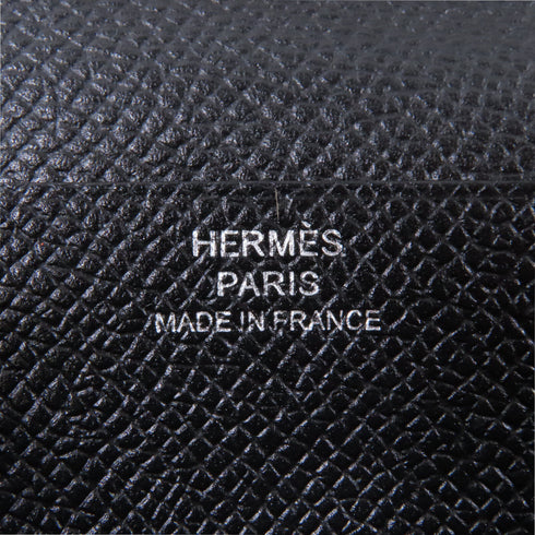 HERMES PHW Bearn Long Wallet Veau Epsom Leather Noir Black