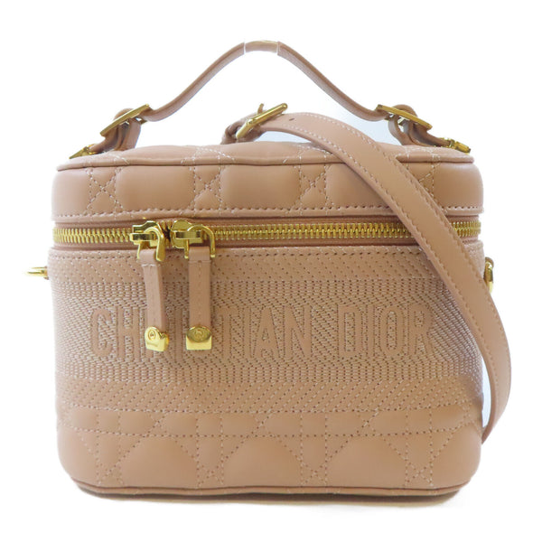 Christian Dior CD GHW Vanity Bag 2 Way Shoulder 23-BO-0231 Lambskin Leather Pink