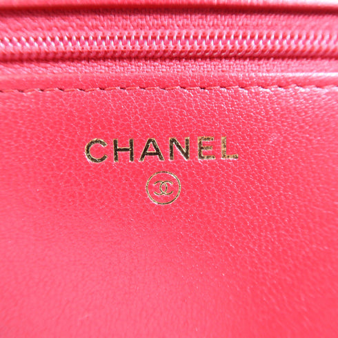 CHANEL Quilted CC GHW WOC Shoulder Bag Calfskin Leather Pink