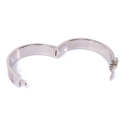 HERMES Clic H Bangle Bracelet Accessories Enamel Metal Beige