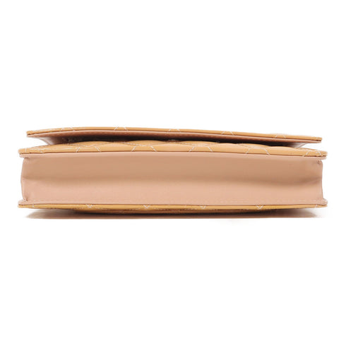 CHANEL Quilted CC SHW Wallet On Chain Shoulder Bag Enamel Peach