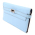 HERMES PHW Kelly Wallet Espom Leather Celeste Light Blue