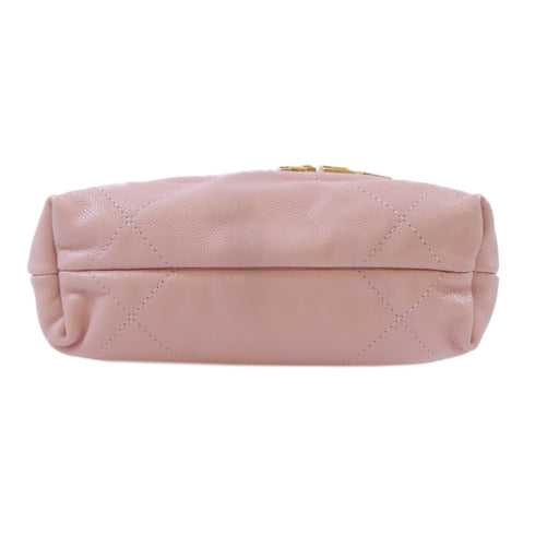 CHANEL Quilted CC GHW C22 Mini 2 Way Shoulder Handbag Calfskin Leather Pink