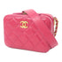 CHANEL Quilted CC GHW Chain Shoulder Bag AP2858 Caviar Leather Rose Red