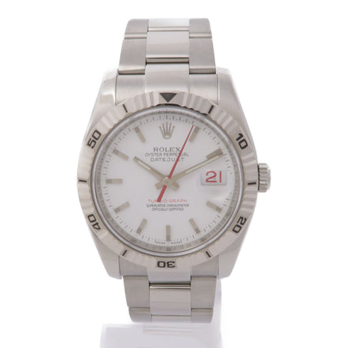 ROLEX Datejust Turn-O-Graph 116264 Automatic Watch 18K WG/Stainless Steel White