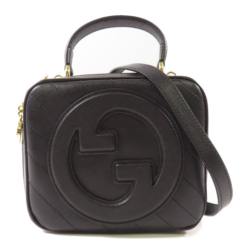 GUCCI GG GHW Blondie 2 Way Bag 744434 Calfskin Leather Black