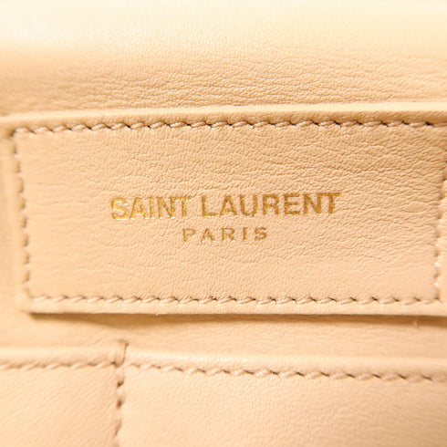 SAINT LAURENT YSL GHW Y Line Handbag 311208 BJ50J Calfskin Leather Beige