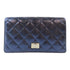 CHANEL Quilted CC SHW Long Wallet Calfskin Leather Blue