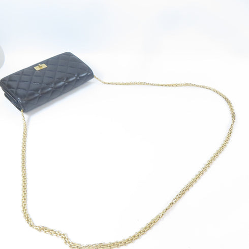 CHANEL Quilted CC GHW 2.55 WOC Wallet On Chain Shoulder Bag A70328 Lambskin