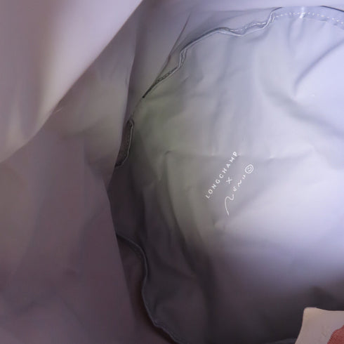 Longchamp SHW Handbag Nylon Pink White