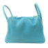 HERMES PHW Lindy 30 2 Way Shoulder Handbag Clemence Leather Turquoise Green