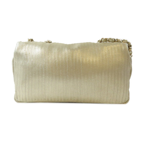 CHANEL CC GHW Chain Shoulder Handbag Lambskin Leather Gold