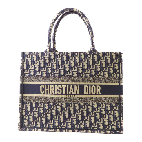 Christian Dior CD Book Tote Medium Tote Bag Canvas Blue