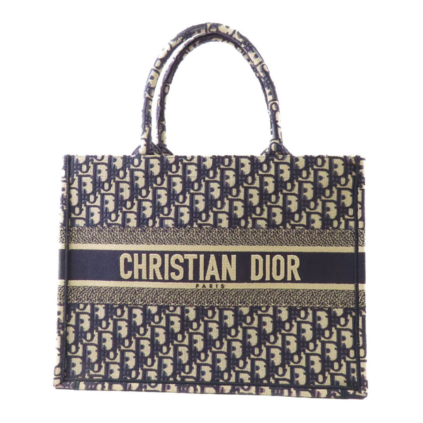 Christian Dior CD Book Tote Medium Tote Bag Canvas Blue