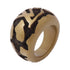 LOUS VUITTON LV Wood Ring US#5 Gold/Brown Ring AQ10477