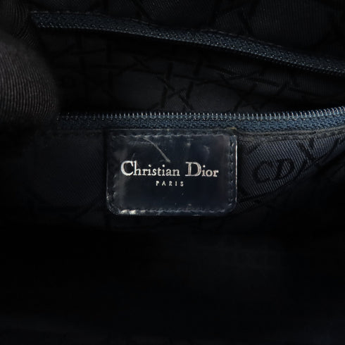 Christian Dior CD SHW Lady Dior Bag 2w Way Shoulder Handbag Denim Navy