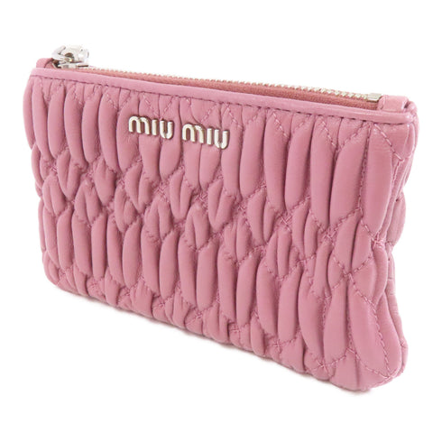 Miu Miu SHW Clutch Bag Pouch Lambskin Leather Pink