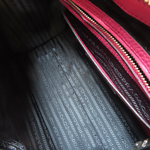 PRADA SHW 2 Way Shoulder Handbag 1BB022 Calfskin Leather Magenta Pink