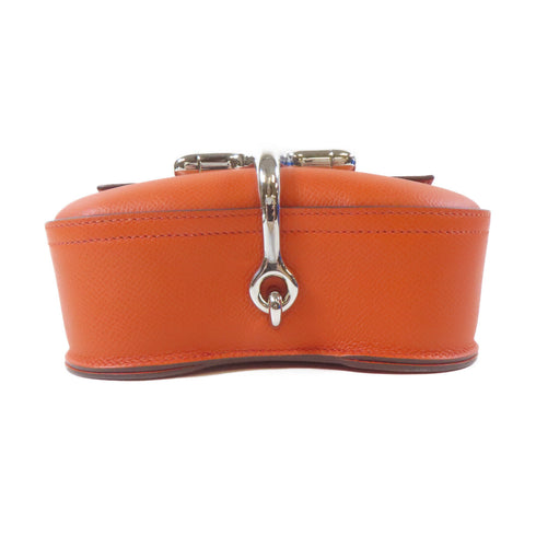 HERMES PHW Della Cavalleria Mini Shoulder Bag Veau Epsom Leather Capucine Orange
