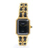 CHANEL CC Premiere Quartz Watch H0001-L Gold Plated/Leather Black