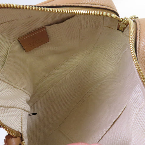 GUCCI GG GHW Soho Shoulder Bag Crossbody Calfskin Leather 308364 Beige